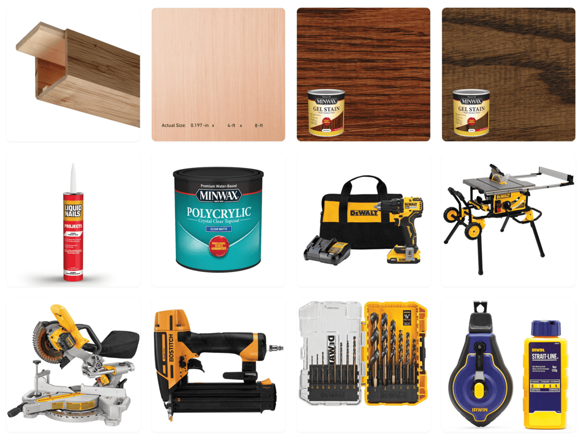 diy wood plank and beam ceiling tutorial supplies